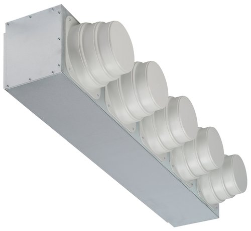 Plenum di mandata con attacchi circolari